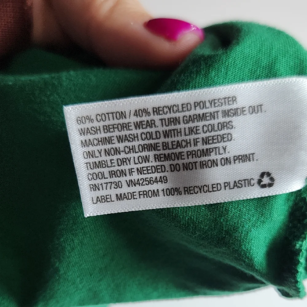Cat & Jack Girls L 10/12 Green Gold Foil Shamrock St. Patrick’s Day T-Shirt